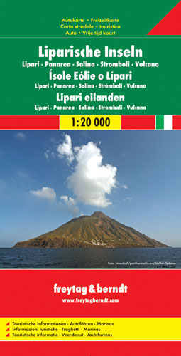 Liparische Inseln - Lipari - Panarea - Salina - Stromboli - Vulcano - Italien Süd, 1:20.000 - 