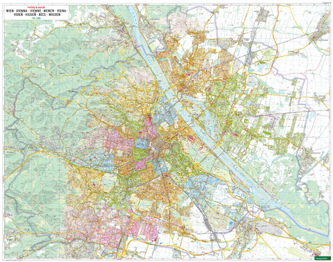 Wien, Wandplan 1:15.000, Magnetmarkiertafel, freytag & berndt