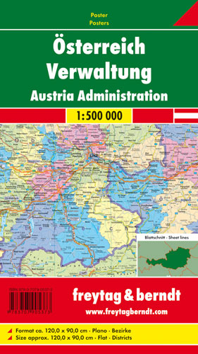 Österreich Verwaltung, 1:500.000, Poster - 