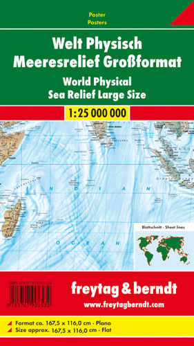 Welt physisch Meeresrelief - Großformat