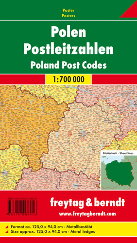 Polen Postleitzahlen, 1:700.000, Markiertafel - 