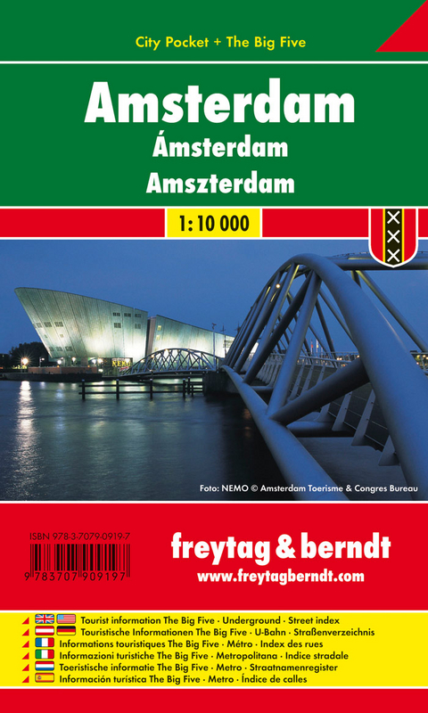 Amsterdam, Stadtplan 1:10.000, City Pocket + The Big Five - 