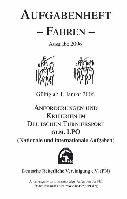 Aufgabenheft 2006 - Fahren - Inhalt inkl. Ergänzungen 1.1.2007