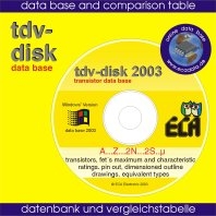 tdv-disk 2003 für Windows. Datenbank und Vergleichstabelle für Transistoren und FET - Heinrich Lohr