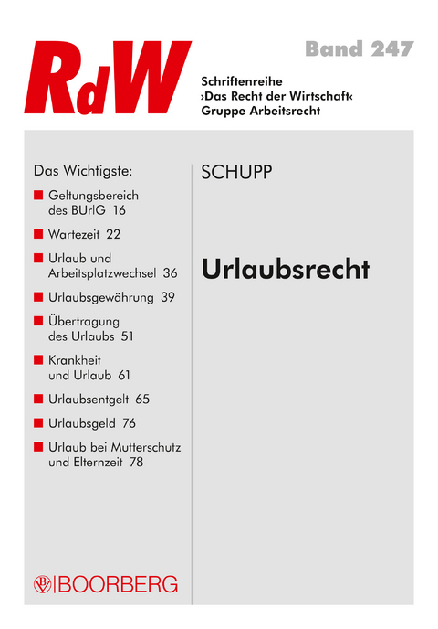 Urlaubsrecht - Antje Schupp