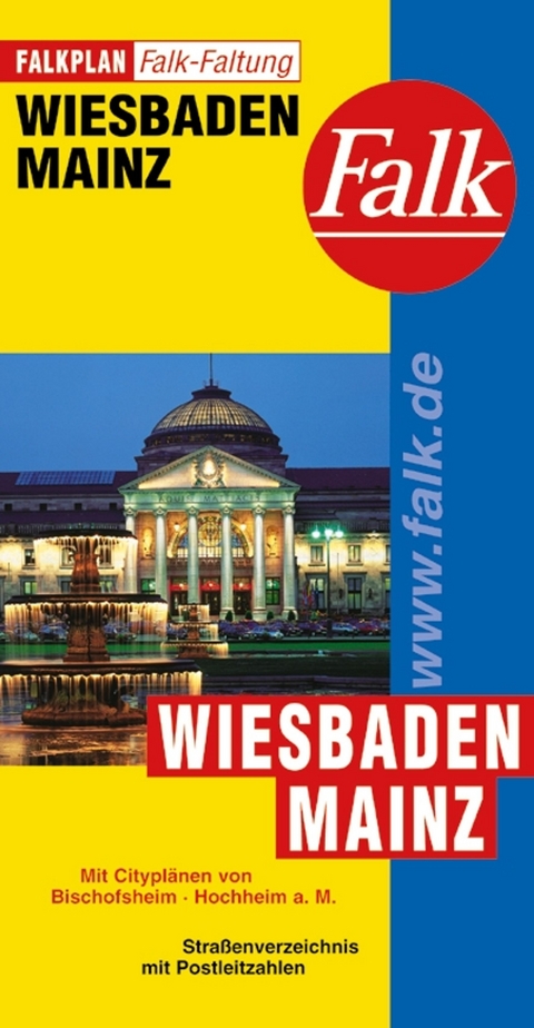 Falk Stadtplan Falkfaltung Wiesbaden, Mainz 1:23.000
