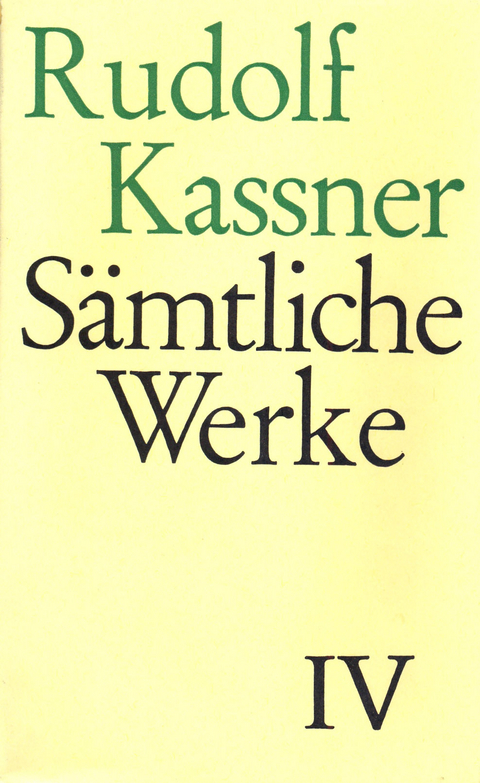 Sämtliche Werke - Rudolf Kassner