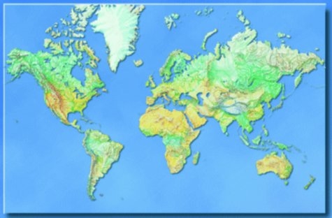 Hildebrand's Urlaubskarte Die Welt, plano