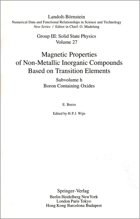 Boron Containing Oxides - E. Burzo