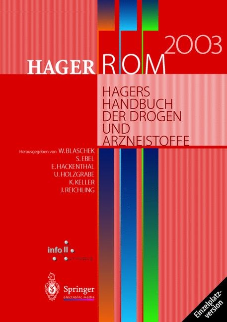 HagerROM 2003, Hagers Handbuch der Drogen und Arzneistoffe, Einzelplatzversion, 1 CD-ROM - Hermann Hager