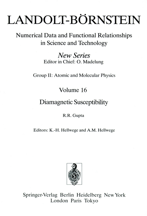 Diamagnetic Susceptibility / Diamagnetische Suszeptibilität - R.R. Gupta