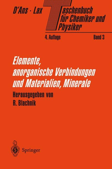 Taschenbuch für Chemiker und Physiker Vols. 1-3 / Taschenbuch für Chemiker und Physiker - 