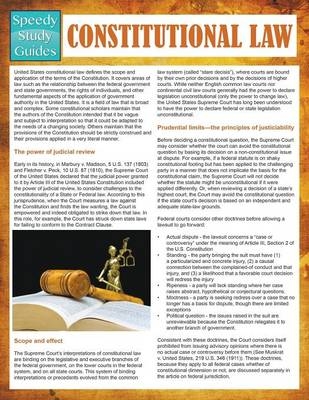 Constitutional Law (Speedy Study Guides) -  Speedy Publishing LLC