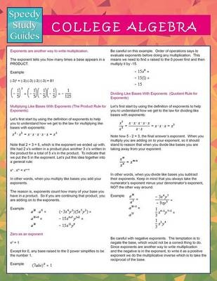 College Algebra (Speedy Study Guides) -  Speedy Publishing LLC