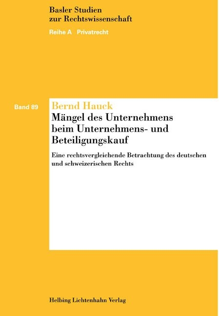 Mängel des Unternehmens beim Unternehmens- und Beteiligungskauf - Bernd Hauck