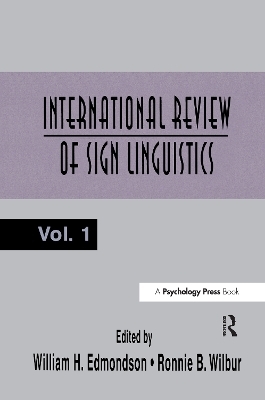 International Review of Sign Linguistics - 