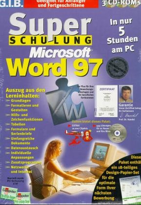 SuperTraining Microsoft Word 97, 3 CD-ROMs m. 3 Begleitheften