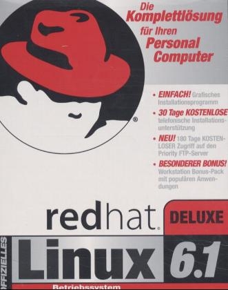 Red Hat Linux 6.1 Deluxe Betriebssystem, 4 CD-ROMs m. Bootdiskette (3 1/2 Zoll), dtsch. Version