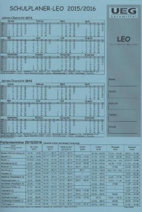 Schulplaner LEO, Lehrerkalender A4 2015/2016