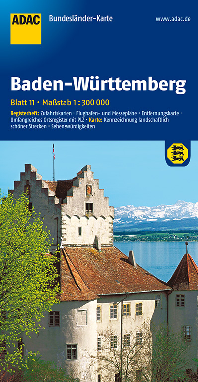 ADAC BundesländerKarte Deutschland Blatt 11 Baden-Württemberg 1:300 000