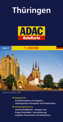 ADAC AutoKarte Deutschland Blatt 7 Thüringen 1:200 000