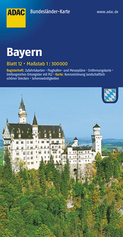 ADAC BundesländerKarte Deutschland Blatt 12 Bayern 1:300 000