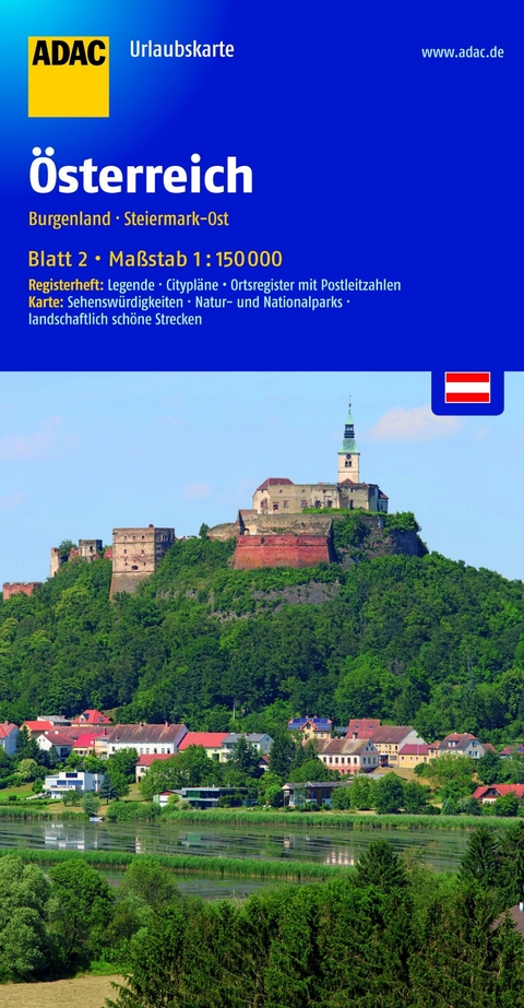 ADAC UrlaubsKarte Österreich Blatt 2 Burgenland, Steiermark-Ost 1:150 000