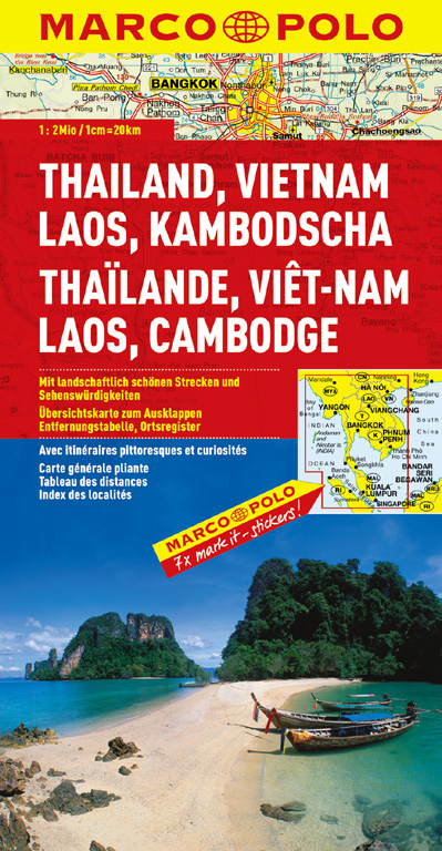 MARCO POLO Kontinentalkarte Thailand, Vietnam, Laos, Kambodscha 1:2 000 000
