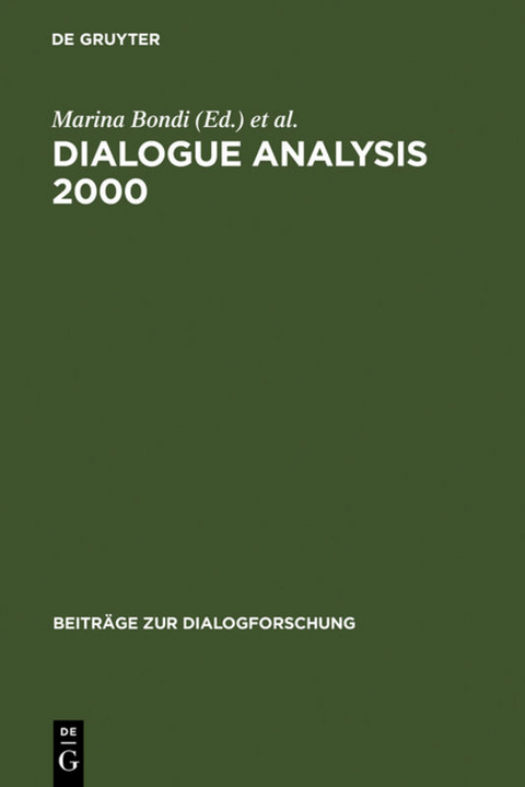 Dialogue Analysis 2000 - 