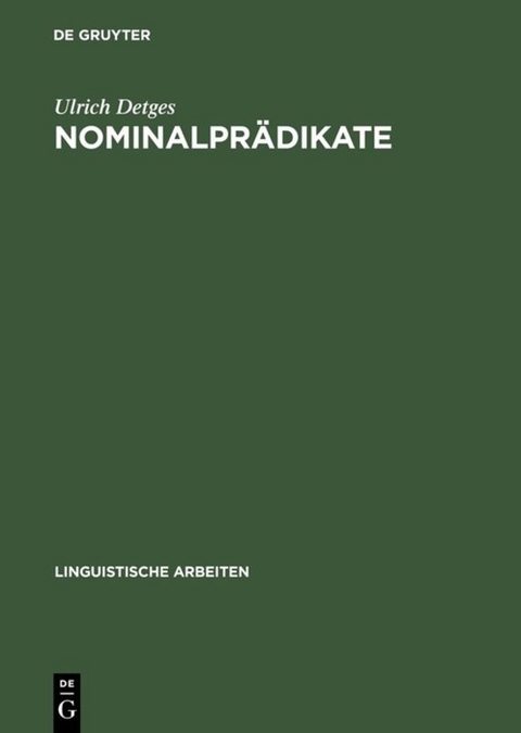 Nominalprädikate - Ulrich Detges