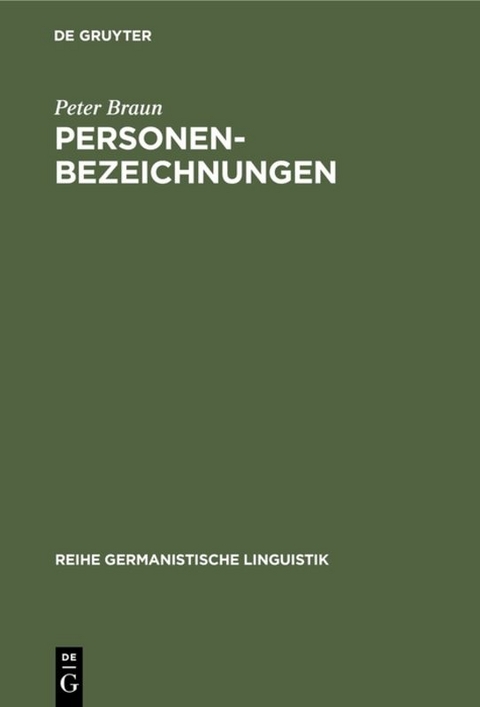 Personenbezeichnungen - Peter Braun