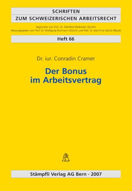 Der Bonus im Arbeitsvertrag - Conradin Cramer