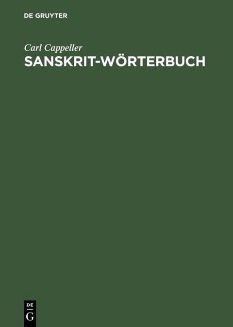 Sanskrit-Wörterbuch - Carl Cappeller