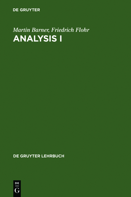 Analysis - Martin Barner, Friedrich Flohr