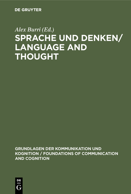 Sprache und Denken / Language and Thought - 