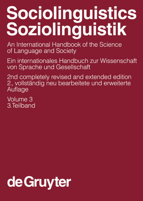 Sociolinguistics / Soziolinguistik / Sociolinguistics / Soziolinguistik. Volume 3 - 