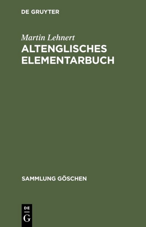 Altenglisches Elementarbuch - Martin Lehnert