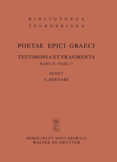 Poetae epici Graeci. Testimonia et fragmenta. / Musaeus. Linus. Epimenides. Papyrus Derveni. Indices - 