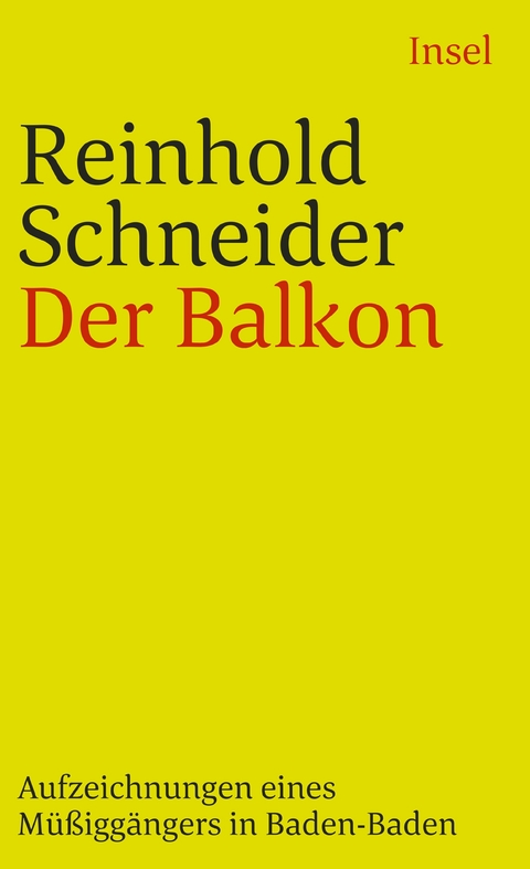 Der Balkon - Reinhold Schneider