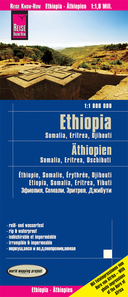 Reise Know-How Landkarte Äthiopien, Somalia, Eritrea, Dschibuti / Ethiopia, Somalia, Djibouti, Eritrea (1:1.800.000) - Reise Know-How Verlag Peter Rump