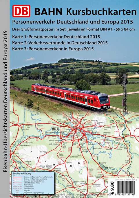 DB Bahn: Eisenbahn-Übersichtskarten Deutschland & Europa 2015. 3 Großformatposter im Format DIN A1 - 59 x 84 cm