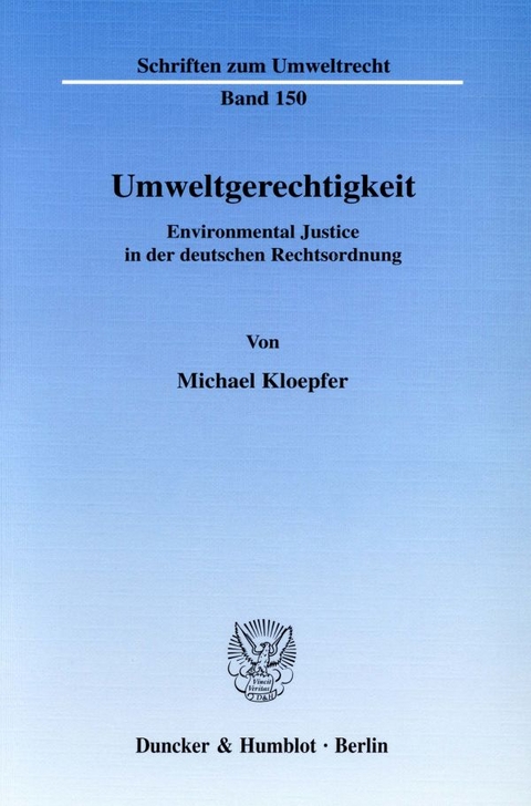 Umweltgerechtigkeit. - Michael Kloepfer