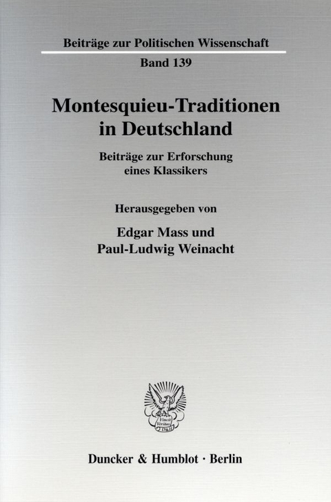 Montesquieu-Traditionen in Deutschland. - 