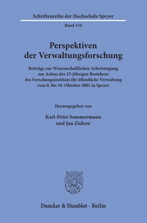 Perspektiven der Verwaltungsforschung. - 