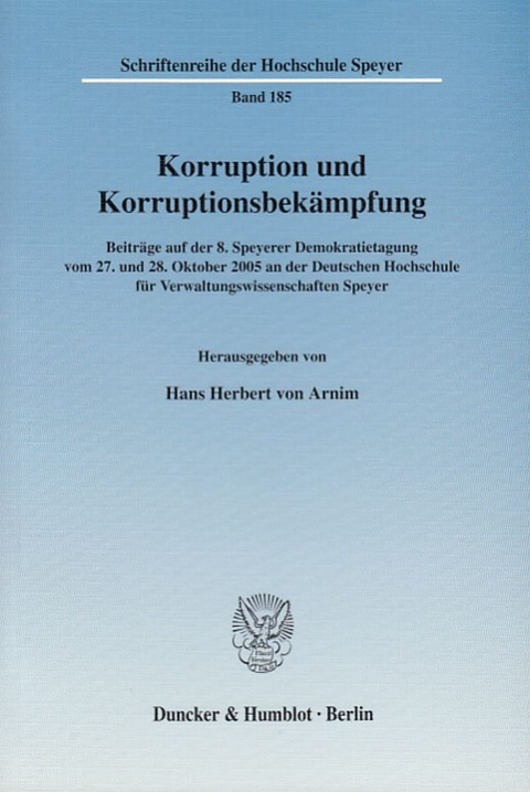 Korruption und Korruptionsbekämpfung. - 