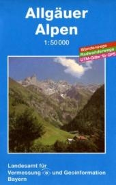 Topographische Sonderkarten Bayern. Sonderblattschnitte auf der Grundlage der amtlichen topographischen Karten, meist grössere Kartenformate mit zusätzlichen thematischen Einträgen: Wanderwege, Radwanderwege, kulturelle und touristische Informationen / Umgebungskarten 1:50000 (UK L) / Allgäuer Alpen