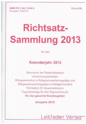Richtsatz-Sammlung 2013 (Ausgabe 2014)