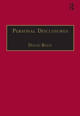 Personal Disclosures -  David Booy