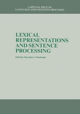 Lexical Representations And Sentence Processing - MaryEllen C. MacDonald