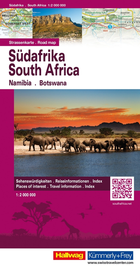 Südafrika, Namibia, Botswana Strassenkarte 1:2 Mio.